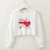 short long-sleeved loose heart print sweatshirt NSOSY139584