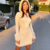 stitching slim warm hooded long sleeve solid color dress NSBJD139588