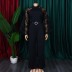 puff long-sleeved high waist straight leg solid color jumpsuit NSGML139599