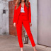 Long-sleeved high waist slim solid color suit and pant set NSJZC139603