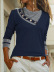 lapel long-sleeved casual color matching top NSNHYD139628