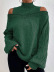 Suéter de color sólido suelto de manga larga sin tirantes hueco de cuello alto NSNHYD139629