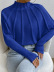 suéter suelto de manga larga y cuello alto de color sólido NSNHYD139634
