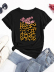 Loose Round Neck Short Sleeve Letter Leopard Print T-Shirt NSSYD115543