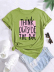 Round Neck Short Sleeve Loose Letter Print T-Shirt NSSYD115542