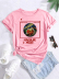 Round Neck Short Sleeve Loose Letter Print T-Shirt NSSYD115539