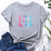 Colorful Letters Personality Print Short-Sleeved Loose T-Shirt NSYAY115553