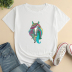 Animal Character Print Short-Sleeved Loose T-Shirt NSYAY115560