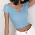 Tight Short Solid Color Knit Sweater NSYAY115338