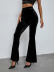 Slim High Waist Corduroy Solid Color Flared Pants NSYSQ115363