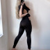 High-Waisted Tight-Fitting Long Sleeve Color Matching Jumpsuit NSMX115364