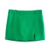 Lapel Long-Sleeved Buttoned Green Blazer High Waist Slit Skirt Set NSZQW115393