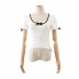 Slim Bow Round Neck Short-Sleeved Pit Strip Contrast Color T-Shirt NSZQW115397