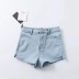 Slim High-Elasticity High-Waist Solid Color Denim Shorts NSZQW115398