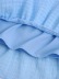Vestido azul elástico con volantes a cuadros de manga larga NSZQW115399