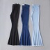 Slim Raw Edge Stitching High Waist Stretch Flared Jeans NSZQW115407