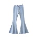 Slim Raw Edge Stitching High Waist Stretch Flared Jeans NSZQW115407