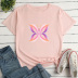 Simple Butterfly Print Short-Sleeved Loose T-Shirt NSYAY115574