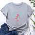 Flower Butterfly Letter Print Short-Sleeved Loose T-Shirt NSYAY115573