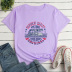 Letter Train Print Loose T-Shirt NSYAY115583