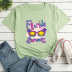 Colorful Alphabet Glasses Print Loose Short-Sleeved T-Shirt NSYAY115586