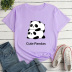 Panda Print Ladies Short-Sleeved Loose T-Shirt NSYAY115578