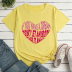 Letter Heart Print Short-Sleeved Loose T-Shirt NSYAY115577