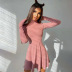 Solid Color Long-Sleeved Turtleneck Knitted Slim Dress NSAG115453