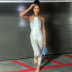 Printing Halter Neck Backless Tight Jumpsuit NSMX115457