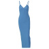 Split Slim Backless V-Neck Suspender Dress NSLGF115508