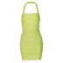 Halter Neck Backless Solid Color Pleated Dress NSLGF115518