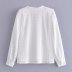 Long-Sleeved Ruffle Solid Color Shirt NSAM115609