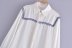 Long Sleeve Stitching Linen Chiffon Shirt NSAM115613