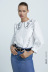 Embroidered Long Sleeve Ruffle Lapel Poplin Top NSAM115614