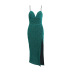 Solid Color With Chest Pad Slit Slip Dress NSAFS115665