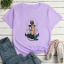 Letter Mermaid Print Loose Short-Sleeved T-Shirt NSYAY116358