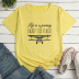 Camiseta suelta de manga corta con estampado de letras y aviones NSYAY115955