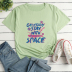 Colorful Letters Print Loose Short-Sleeved T-Shirt NSYAY115954