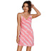 Backless Suspender Lace-Up Tie-Dye Striped Dress NSGHW115683