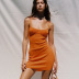 Solid Color Open-Back Slim Slip Dress NSLGF115756