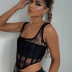 Lace See-Through Strip Solid Color Camisole NSLGF115762