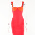 Short Low-Cut Backless Tight Suspender Contrast Color Dress NSFD115819