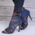 Sandalias de tacón de aguja de color sólido con correa elástica NSYBJ115836