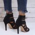 Elastic Strap High-Heeled Solid Color Stiletto Sandals NSYBJ115836
