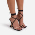 Solid Color/Snake Pattern Stiletto Faux Leather Cross Strap Sandals NSYBJ115838