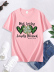St. Patrick S Day Green Love Four Leaf Clover Letter Print Short Sleeve T-Shirt NSSYD116354