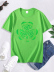 St. Patrick S Day Green Shamrock Print Short Sleeve T-Shirt NSSYD116353