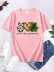 Camiseta de manga corta con estampado de trébol de corazón verde del Día de San Patricio NSSYD115934