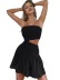 Hollow Ruffled Slim Tube Top Solid Color Chiffon Dress NSGHW115980