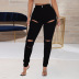 Mid Waist Ripped Slim-Fit Jeans NSWL115997